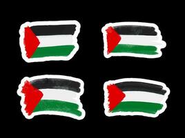 ilustración de conjunto con Palestina bandera vector