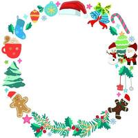 christmas wreath line art doodle vector
