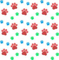 abstract colorful animal paw line art doodle pattern background vector