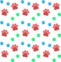 abstract colorful animal paw line art doodle pattern background vector