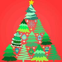 Christmas tree made from christmas tree vector