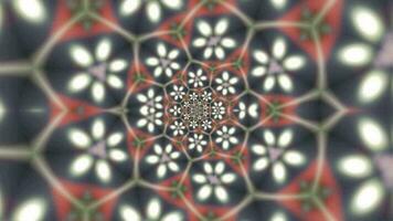 Mandala 3d Kaleidoskop nahtlos Schleife psychedelisch trippy futuristisch traditionell Tunnel Muster zum Bewusstsein Meditation Hintergrund Video entspannend ethnisch bunt Muster Chakra Kundalini Yoga