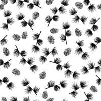 Seamless pattern with spruce and pine branches and cones. Winter Christmas seamless pattern vector