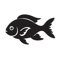 Fish black Silhouette vector