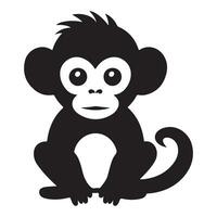 mono negro silueta. vector