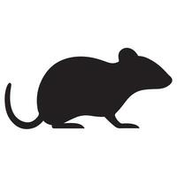 Mouse black Silhouette. vector