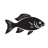 Fish black Silhouette vector