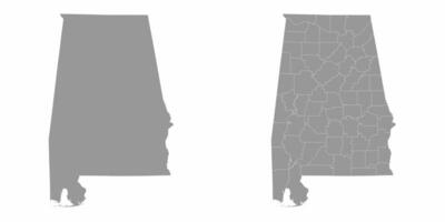 Alabama state gray maps. Vector illustration. photo