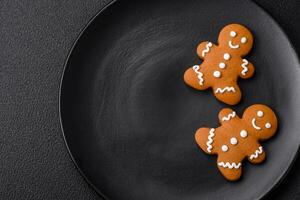 Delicious gingerbread cookies with honey, ginger and cinnamon photo