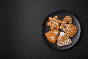 Delicious gingerbread cookies with honey, ginger and cinnamon photo