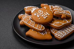 Delicious gingerbread cookies with honey, ginger and cinnamon photo