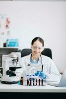 Dctor work on digital tablet healthcare doctor technology tablet using computer in laboratory study photo