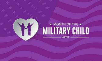 Month Of the Military Child Is April Background Vector Illustration