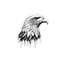 A black and white vector of an eagle head