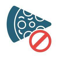 No Pizza Vector Glyph Two Color Icon For Personal And Commercial Use.