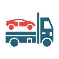 Towing Vehicle Vector Glyph Two Color Icon For Personal And Commercial Use.