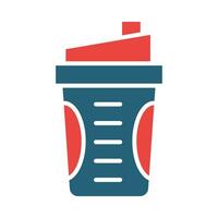 Protein Shake Vector Glyph Two Color Icon For Personal And Commercial Use.