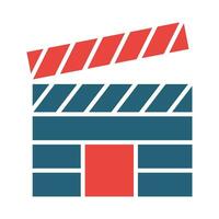 Clapperboard Vector Glyph Two Color Icon For Personal And Commercial Use.