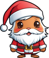 AI generated cartoon boy in santa hat standing in the snow png