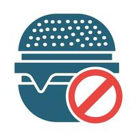 No Burger Vector Glyph Two Color Icon For Personal And Commercial Use.