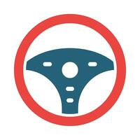 Steering Wheel Vector Glyph Two Color Icon For Personal And Commercial Use.