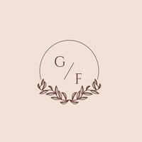 GF initial monogram wedding with creative circle line vector