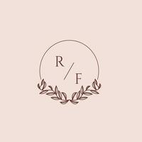 RF initial monogram wedding with creative circle line vector