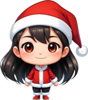 AI generated an anime girl wearing a santa hat png