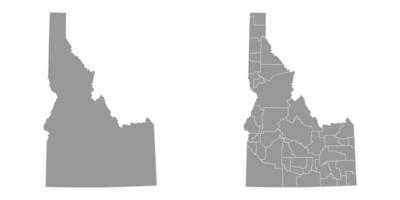 Idaho estado gris mapas vector ilustración.