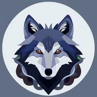 AI generated Cool Wolf Avatar Gamer Clip Art Sticker Decoration Simple Background photo