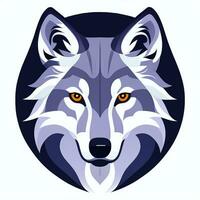 AI generated Cool Wolf Avatar Gamer Clip Art Sticker Decoration Simple Background photo