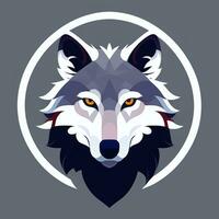 AI generated Cool Wolf Avatar Gamer Clip Art Sticker Decoration Simple Background photo