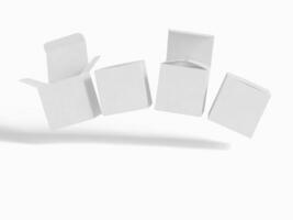 cuadrado caja embalaje blanco fondo cartulina papel con realista textura foto