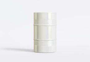 tambor envase blanco color petróleo barril realista textura representación 3d ilustración foto