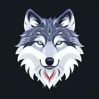 AI generated Cool Wolf Avatar Gamer Clip Art Sticker Decoration Simple Background photo