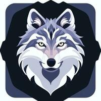 AI generated Cool Wolf Avatar Gamer Clip Art Sticker Decoration Simple Background photo