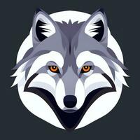 AI generated Cool Wolf Avatar Gamer Clip Art Sticker Decoration Simple Background photo