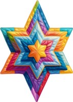 AI generated a star of david with colorful stars png