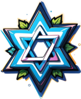 AI generated a star of david with colorful stars png