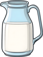 AI generated a jug of milk on a transparent background ai generative png