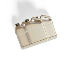 Jerrycan plastic packaging container realistic texture shiny or glossy render with 3D photo