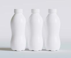 Milk Plastic Bottle White Color and realistic texture rendering 3D photo