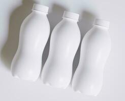 Milk Plastic Bottle White Color and realistic texture rendering 3D photo