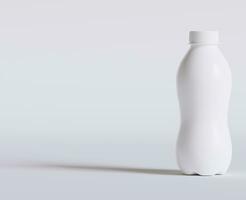 Milk Plastic Bottle White Color and realistic texture rendering 3D photo