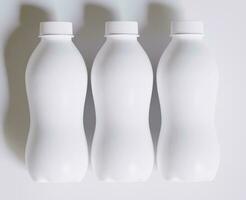 Leche el plastico botella blanco color y realista textura representación 3d foto