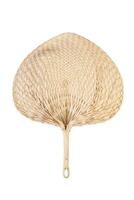 Thailand native weave fan made from palm leaves on white background with clipping path. photo
