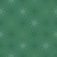 Seamless snowflake pattern in green, snowflake line geometric shapes, ideal for winter and Christmas themed designs. Not AI generated. vector