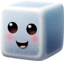 ai généré mignonne cube , sucre cube dessin animé ai génératif png