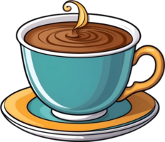 AI generated tea cup and saucer clipart ai generative png