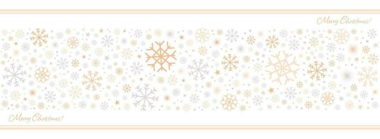 Christmas and New Year white background with snowfall pattern, graphic template with flat snowflakes and stars Holiday backdrop, vector illustration.